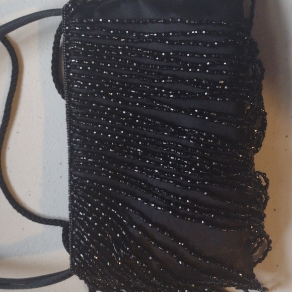 Vintage Cache evening purse black beaded small - Picture 10 of 10